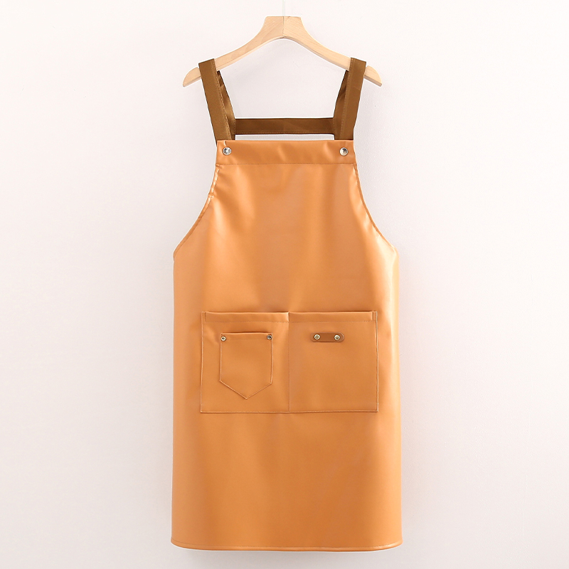 Factory Direct Supply PU Leather Waterproof Apron Multi-functional Picnic Barbecue Baking Oil-proof Work Apron