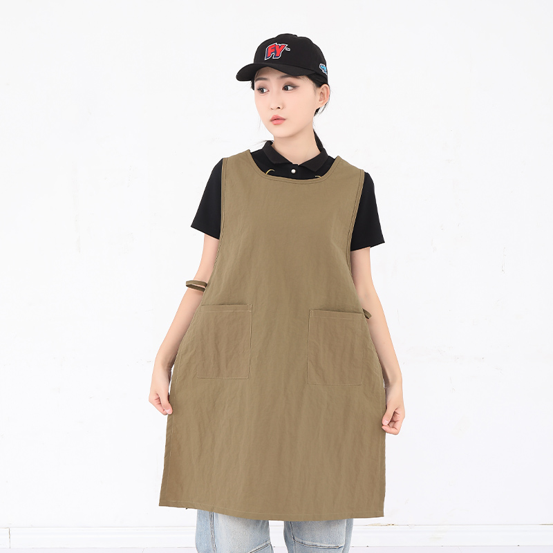 Apron Memasak yang Dapat Dipakai di Depan dan Belakang, Kain Taslon Chef dengan Logo Kustom, Apron Masak Jepang