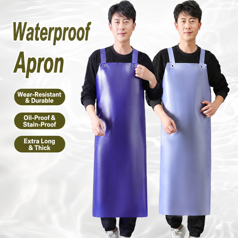 Customized Eco-Friendly Durable Waterproof Cost-effective Bulk Wholesale Household Kitchen Reusable Beef Tendon PU Leather Apron
