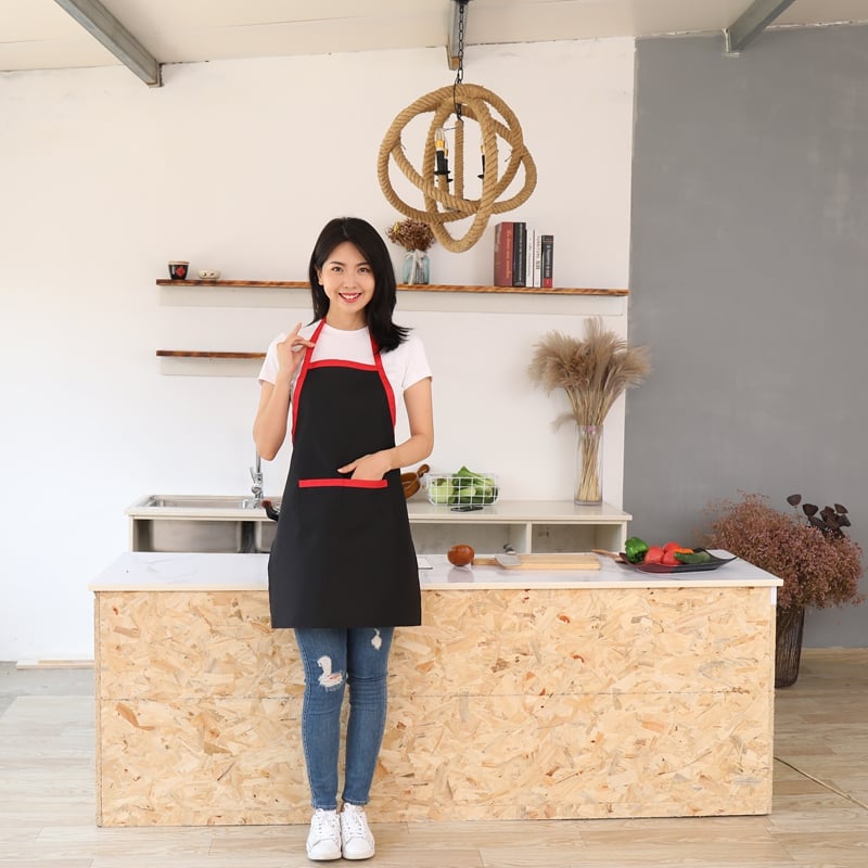 Aproană de bucătar de înaltă calitate, cu design de modă, 100% poliester, moale, cu reglare a mărimii, aproană de bucătărie, aproană goală pentru gătit