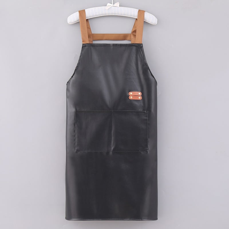 PU Soft Leather Bib Custom Logo Sublimated Washable Foot Bath Barbershop Flower Shop Bartenders Apron for Cleaning BBQ Use