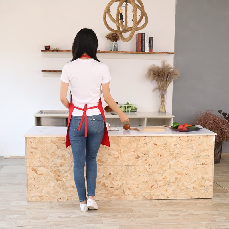 Aproană de bucătar de înaltă calitate, cu design de modă, 100% poliester, moale, cu reglare a mărimii, aproană de bucătărie, aproană goală pentru gătit