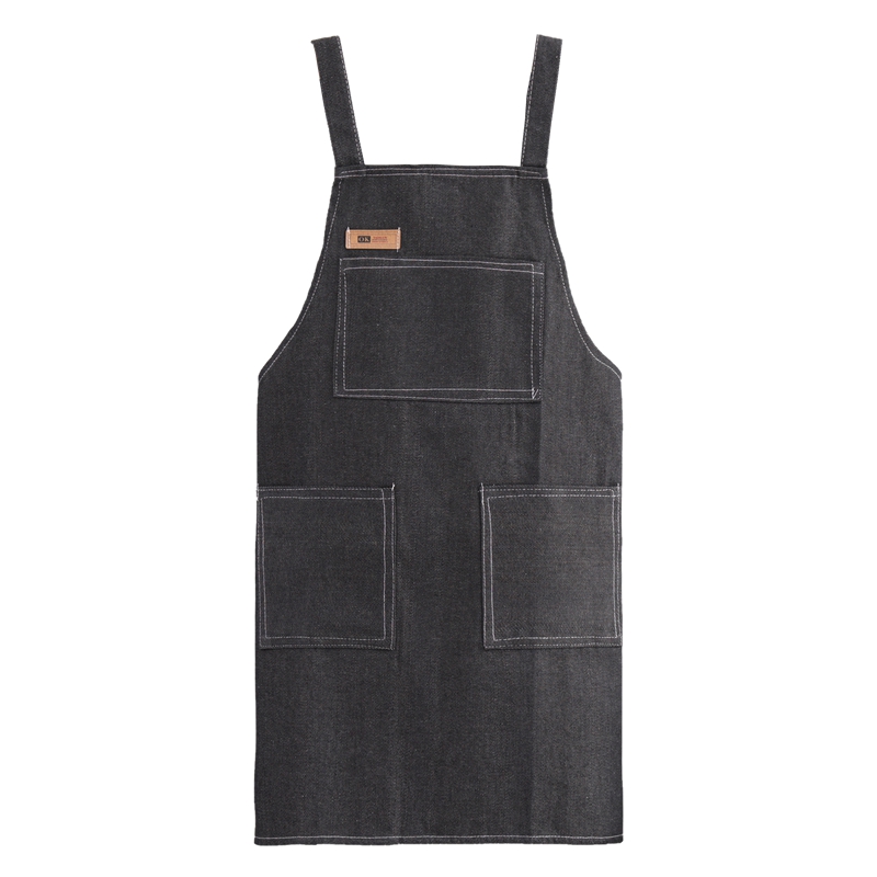 Celemek Denim Biru Bergaya Vintage Berkualitas Tinggi Uniseks dengan Logo Kustom untuk Restoran, Kopi, Barista, dan Bartender