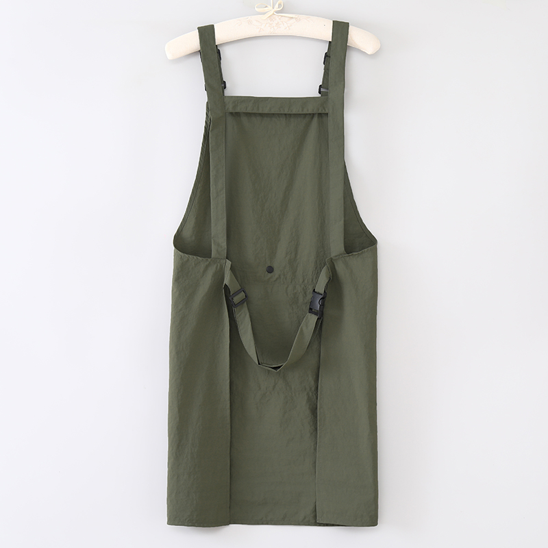 Apron Kain Taslon dengan Kantong Besar, Dapat Disesuaikan dengan Logo Bordir atau Lukisan, Apron Dewasa dengan Handuk Tangan yang Dapat Dilepas