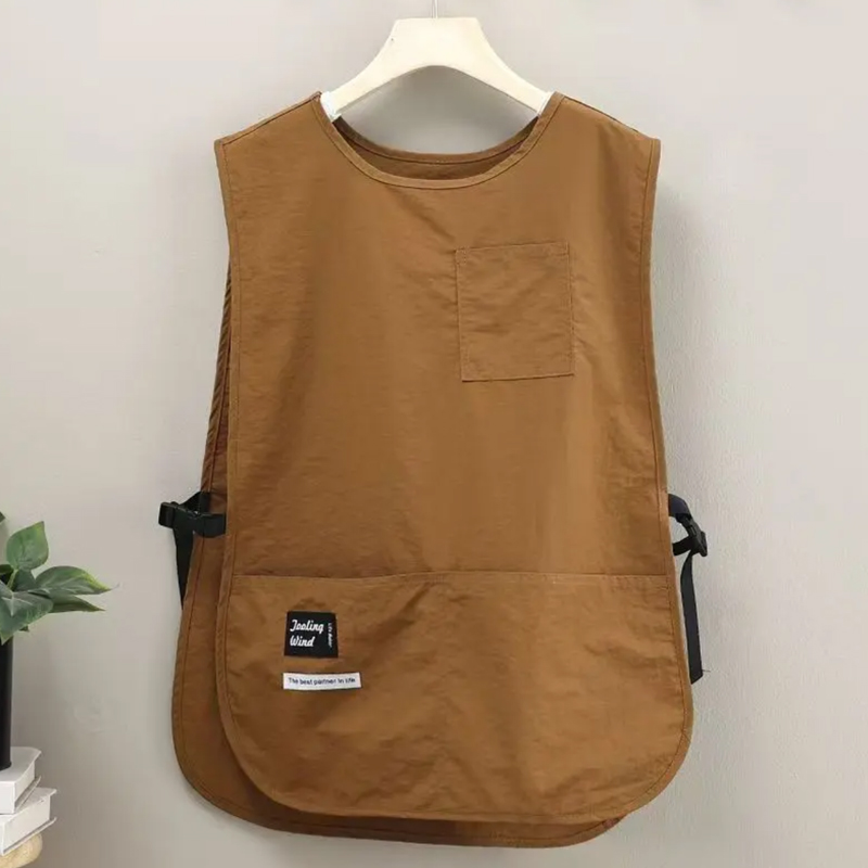 Celemek Pembersih Kustom Uniseks untuk Wanita, Rompi Celemek Ukuran Besar Dua Sisi (Double Sided) untuk Tukang Sepatu (Cobbler), dengan Logo untuk Barista dan Toko Cukur (Barbershop)
