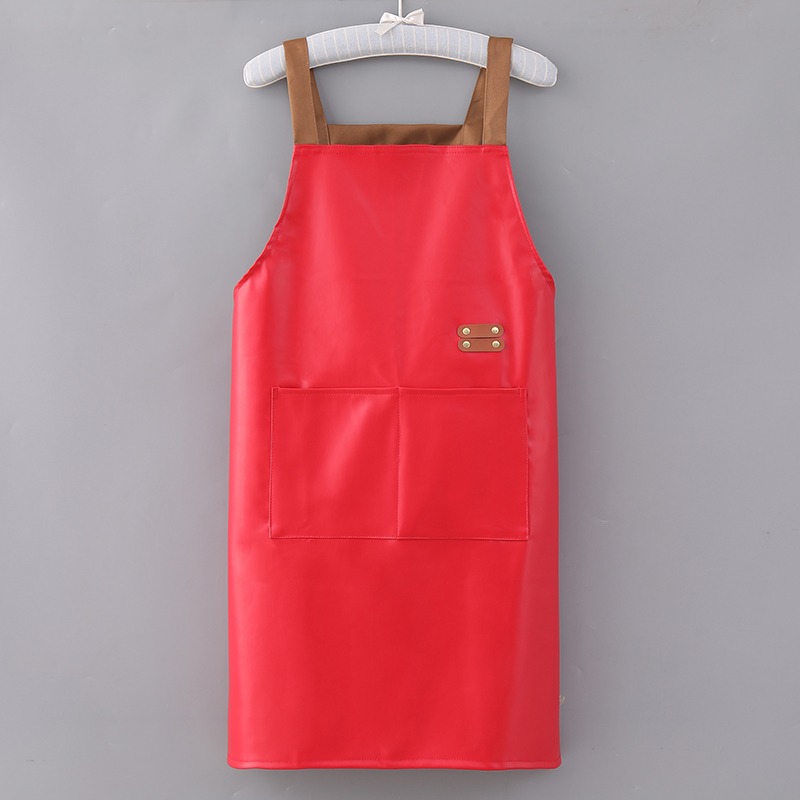 PU Soft Leather Bib Custom Logo Sublimated Washable Foot Bath Barbershop Flower Shop Bartenders Apron for Cleaning BBQ Use