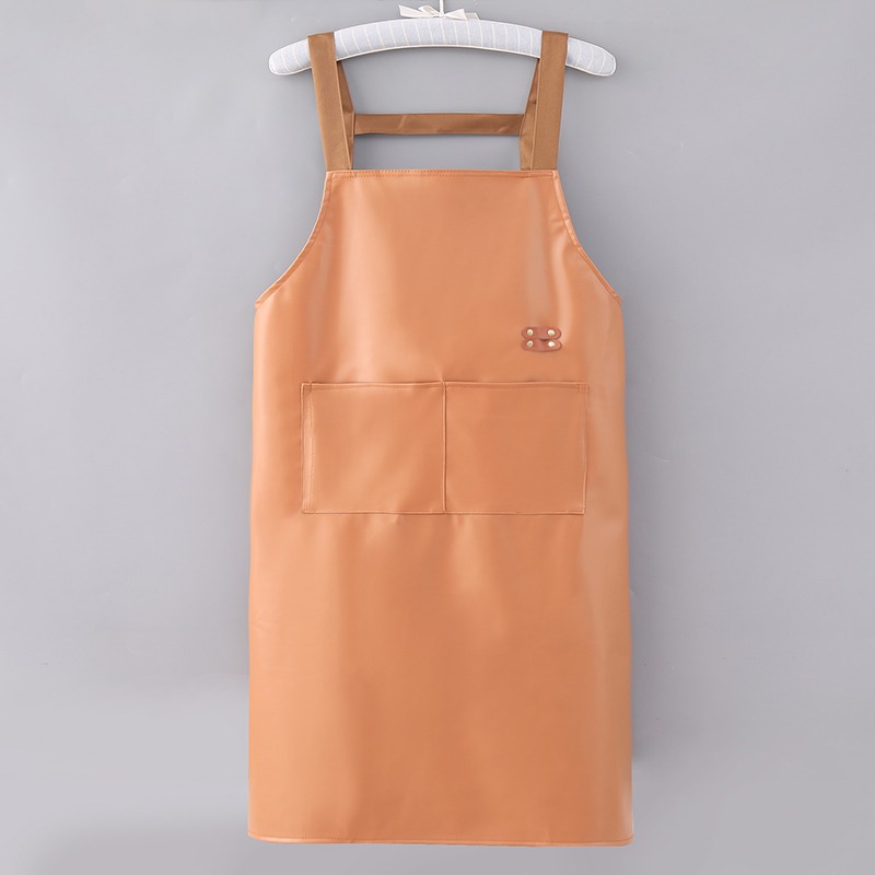 PU Soft Leather Bib Custom Logo Sublimated Washable Foot Bath Barbershop Flower Shop Bartenders Apron for Cleaning BBQ Use
