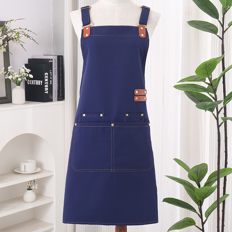Apron Kerja Tahan Air untuk Pria, Kanvas BBQ dan Tugas, dengan Kantong