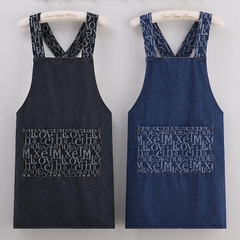Custom Unisex Vintage Blue Jeans Restaurant Coffee Barista Bartender Denim Apron