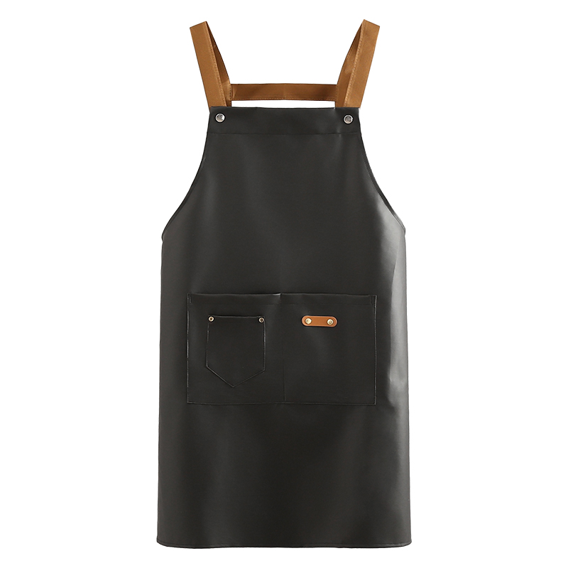 Factory Direct Supply PU Leather Waterproof Apron Multi-functional Picnic Barbecue Baking Oil-proof Work Apron
