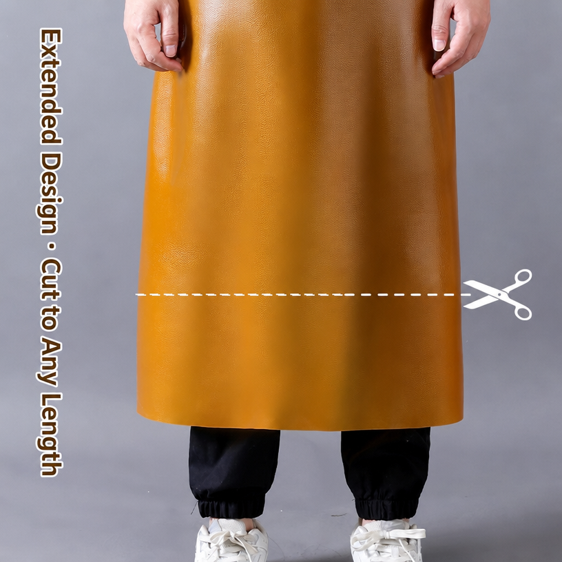 Customized Eco-Friendly Durable Waterproof Cost-effective Bulk Wholesale Household Kitchen Reusable Beef Tendon PU Leather Apron