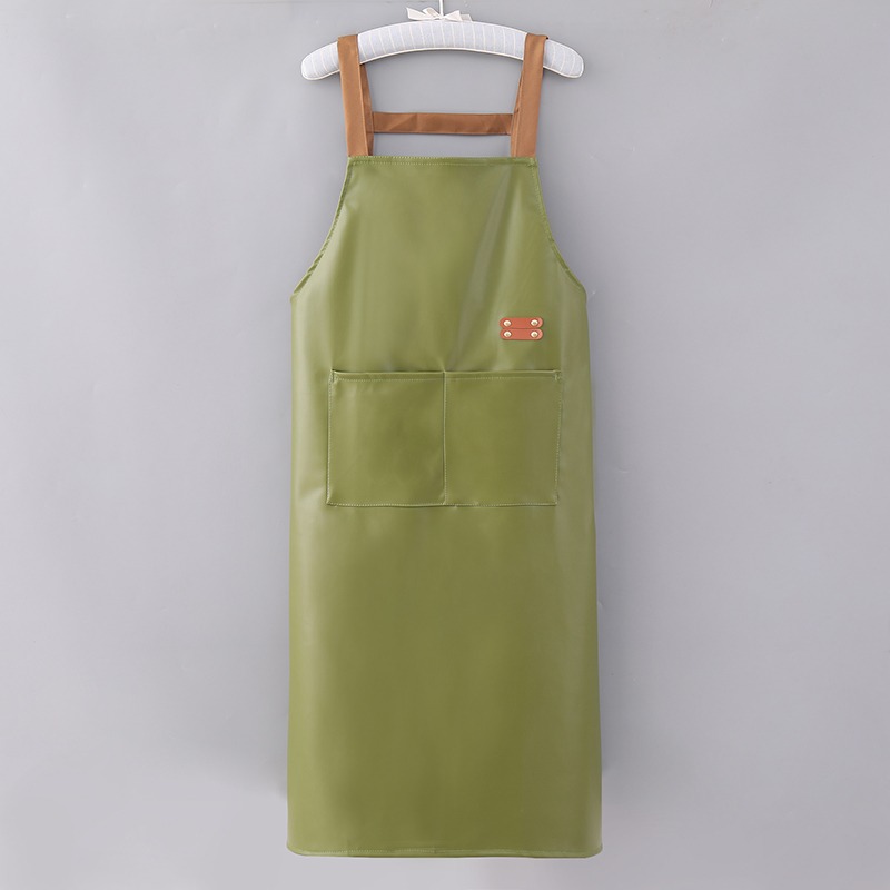PU Soft Leather Bib Custom Logo Sublimated Washable Foot Bath Barbershop Flower Shop Bartenders Apron for Cleaning BBQ Use