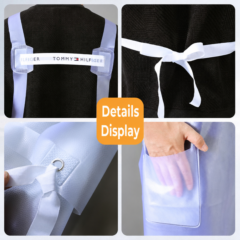 Customized Eco-Friendly Durable Waterproof Cost-effective Bulk Wholesale Household Kitchen Reusable Beef Tendon PU Leather Apron