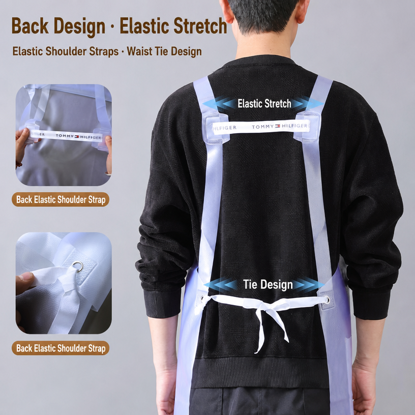 Customized Eco-Friendly Durable Waterproof Cost-effective Bulk Wholesale Household Kitchen Reusable Beef Tendon PU Leather Apron