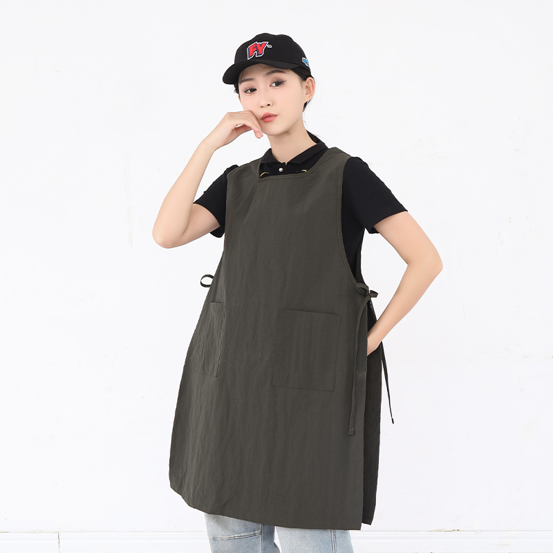 Apron Memasak yang Dapat Dipakai di Depan dan Belakang, Kain Taslon Chef dengan Logo Kustom, Apron Masak Jepang