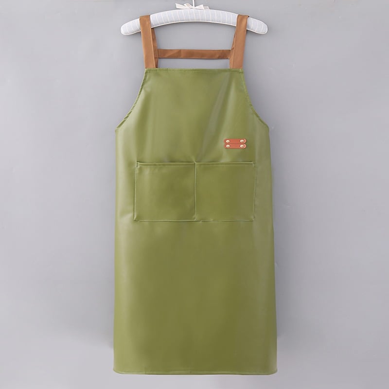 PU Soft Leather Bib Custom Logo Sublimated Washable Foot Bath Barbershop Flower Shop Bartenders Apron for Cleaning BBQ Use
