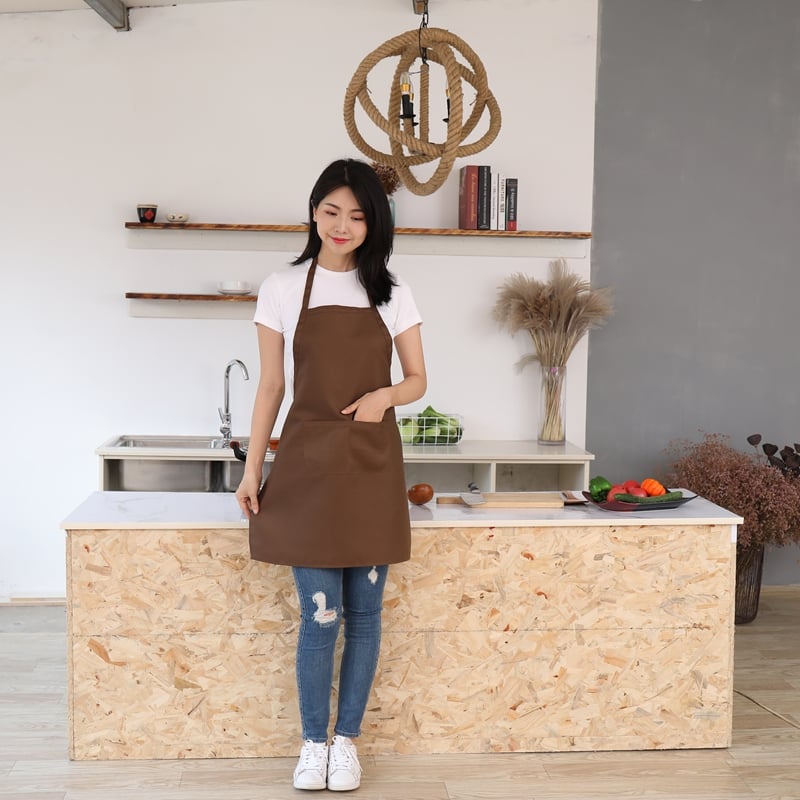 Aproană de bucătar de înaltă calitate, cu design de modă, 100% poliester, moale, cu reglare a mărimii, aproană de bucătărie, aproană goală pentru gătit