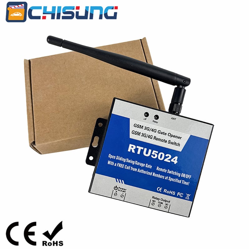 RTU5024 GSM Gate Opener 2G/3G/4G Remote Relay Switch Wireless Door Opener 200 Users Support Call/SMS Control for Garage Gates, Barriers & Industrial Switches