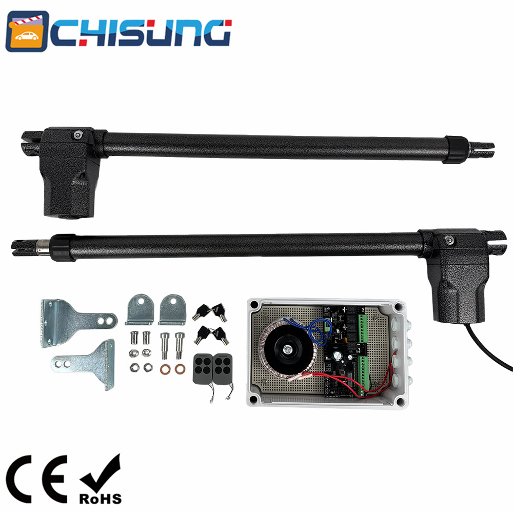 CHISUNG CSSGO-05DC Heavy Duty Swing Gate Opener, 500kg 3.0m Single Leaf, DC24V 70W with 1800N Thrust, Solar/Battery Compatible for Villa Driveway Gates