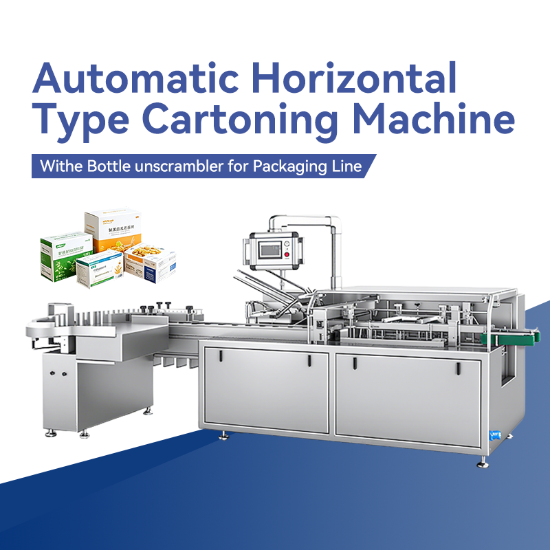 Automatic Horizontal Type Cartoning Machine Withe Bottle unscrambler for Packaging Line
