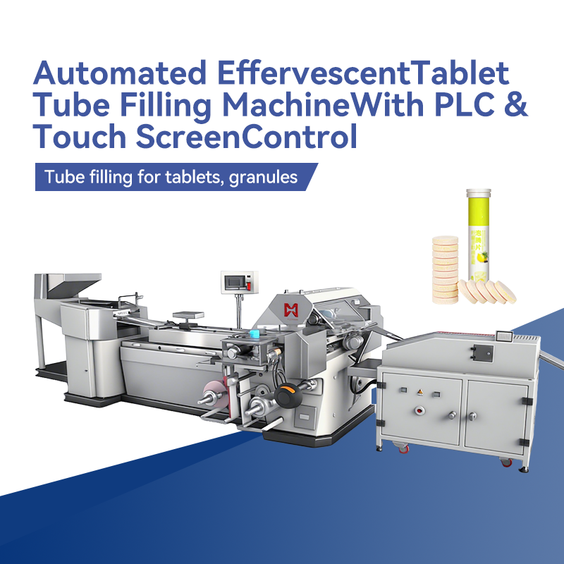 Automated Effervescent Tablet Tube Filling Machine with PLC & Touch Screen Control