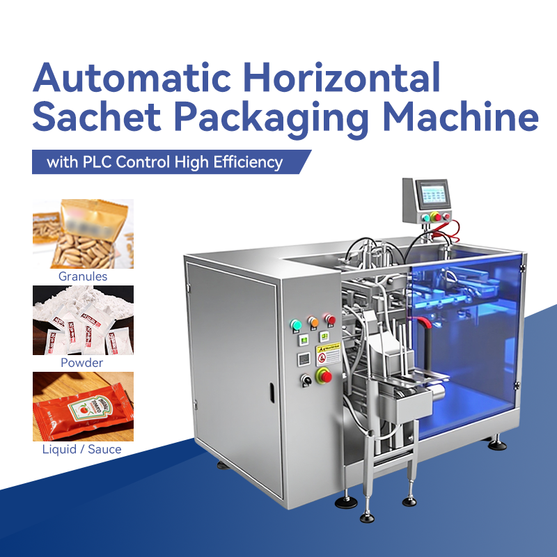 Automatic Horizontal Sachet Packaging Machine with PLC Control High Efficiency