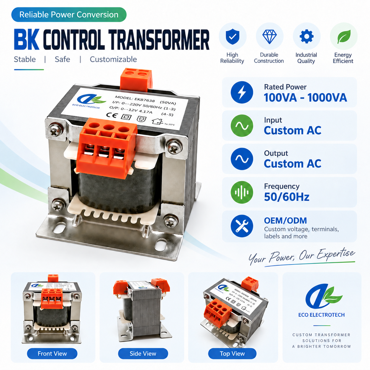 Custom Control Transformer for Industrial Machine Tools