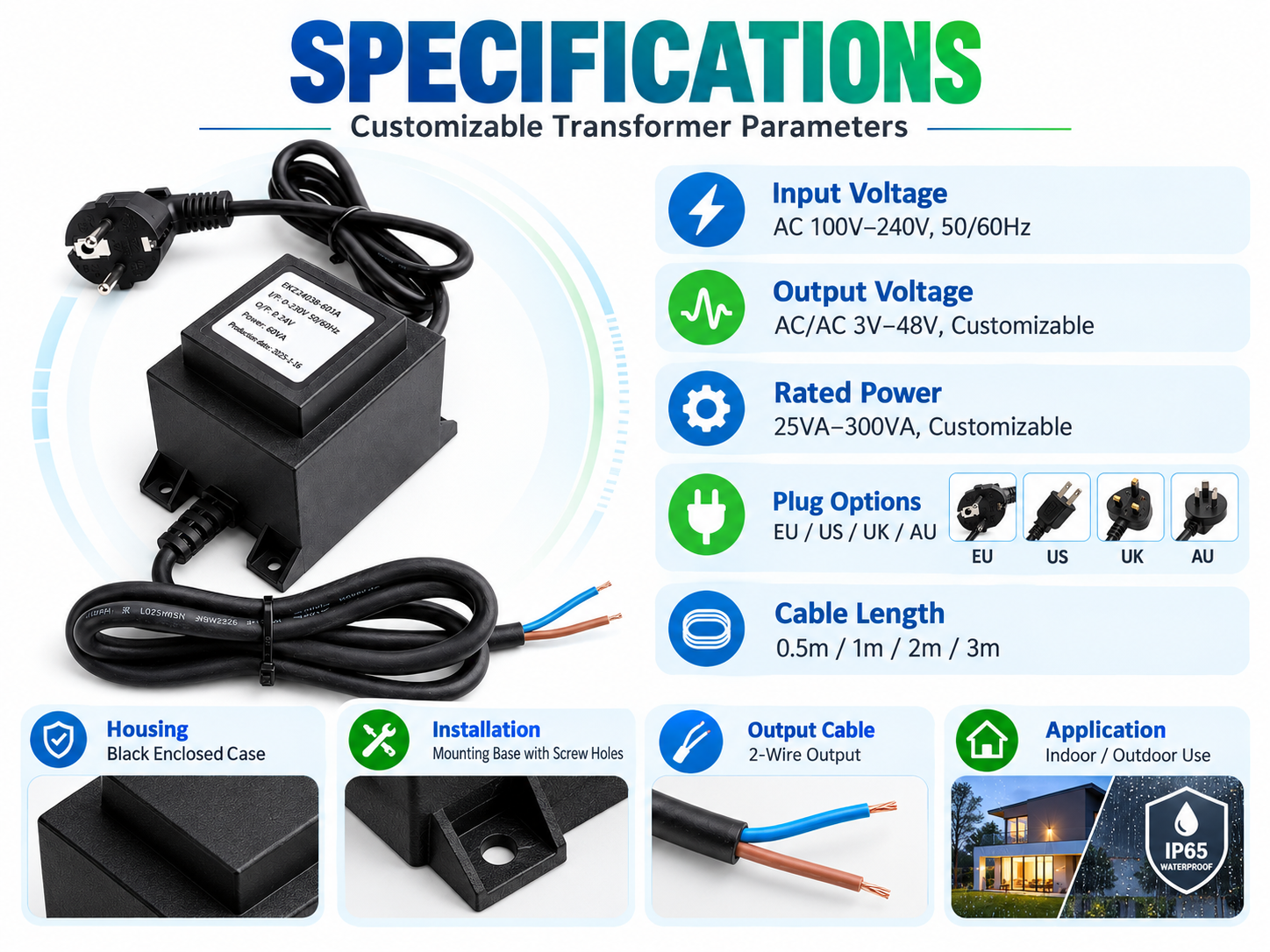 Waterproof Transformer Specifications