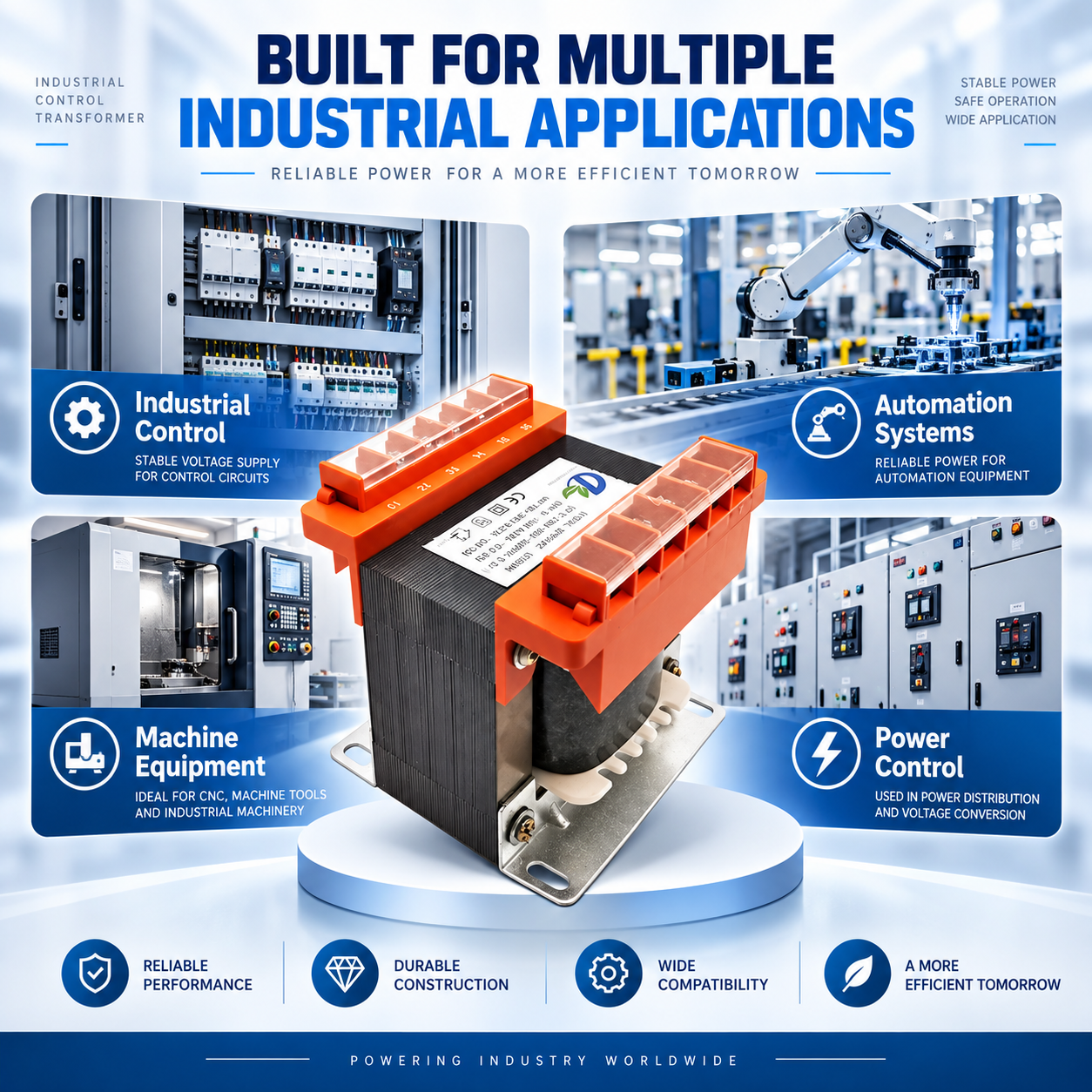 Custom BK Control Transformer for Industrial Control Panels and Machine Tools