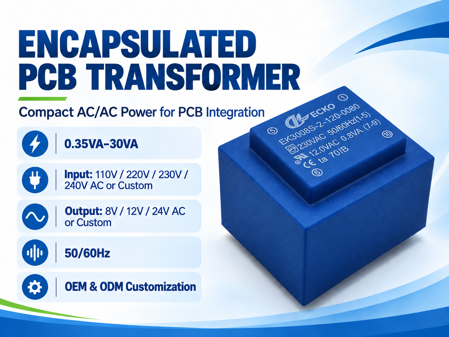 Encapsulated PCB Transformer Specifications