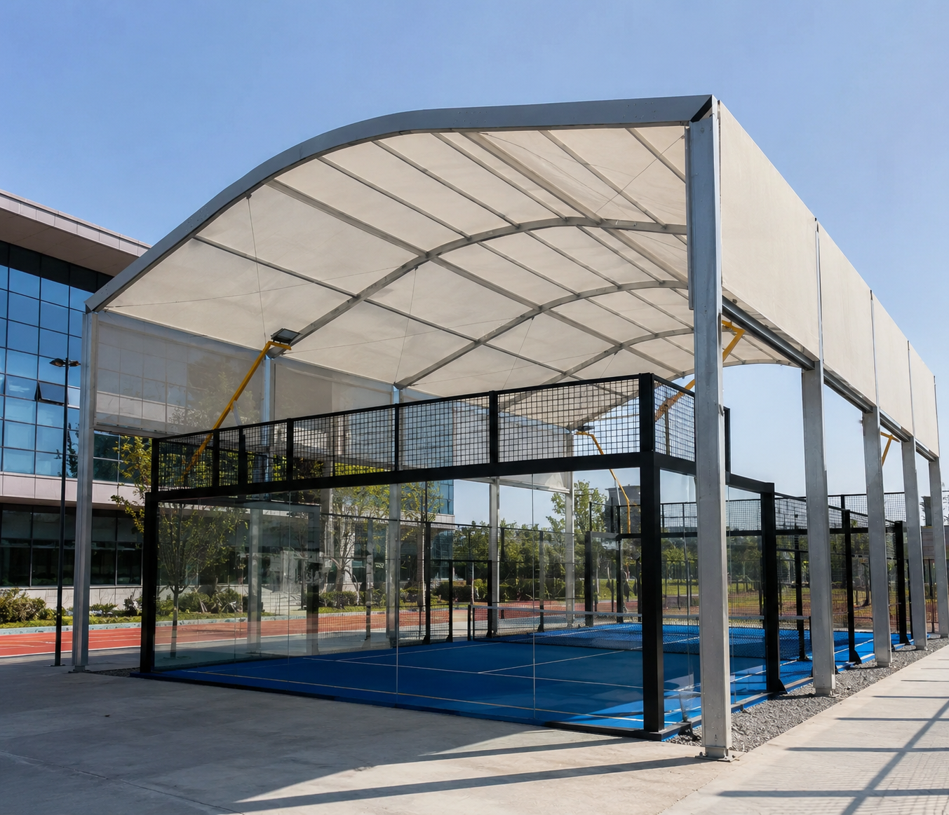 Customizable modular outdoor padel court tennis court tent | Portable Rain-Proof Padel Tennis Facility for Luxury Resorts & Sports Centers