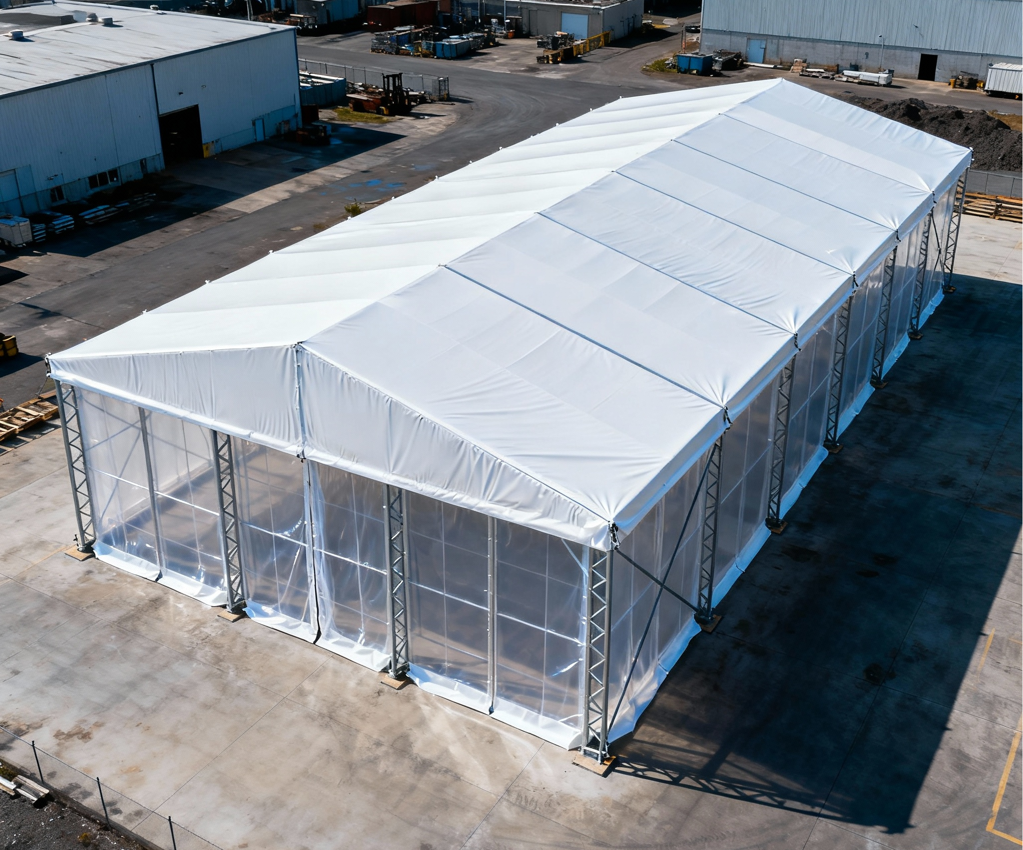 Struktur Gudang Aluminium Industri | Penyelesaian Stor Tetap & Sementara Berlebaran Besar