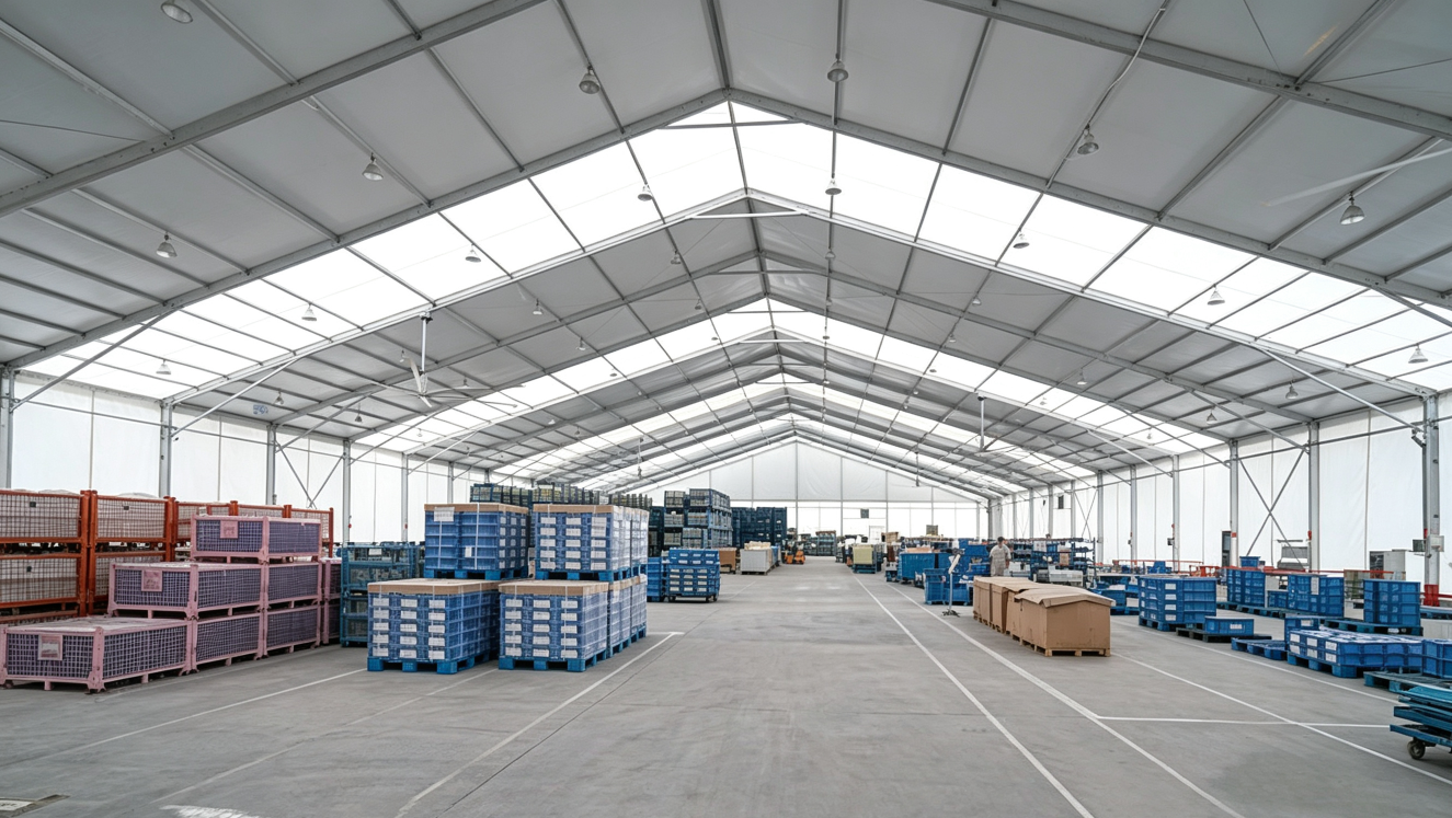 Modular Warehouse Extension Solutions for Industrial Projects | Fire Retardant PVC Storage Tent for Factory Capacity Expansion