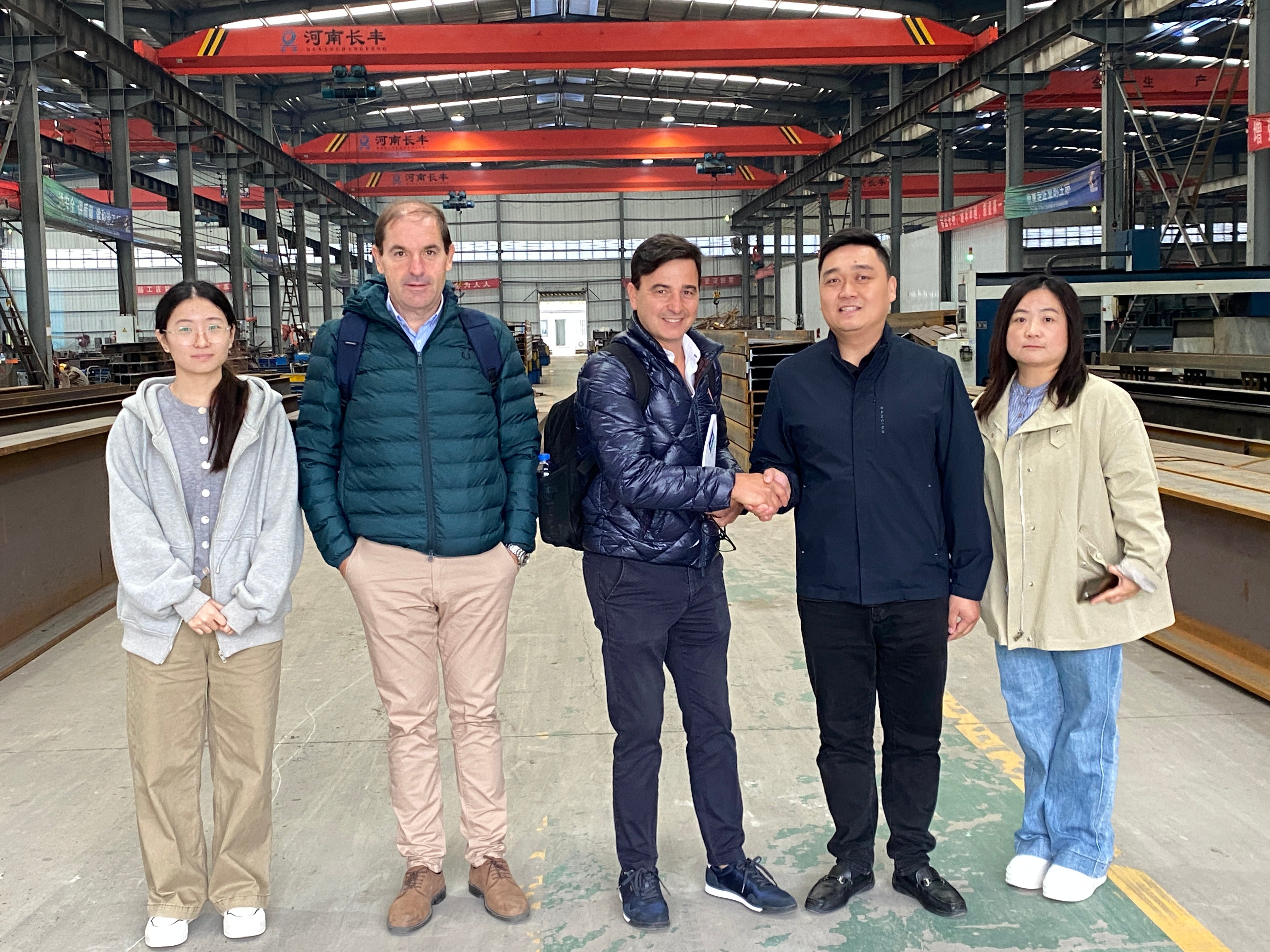Portuguese Client Visits Our Steel Structure Factory