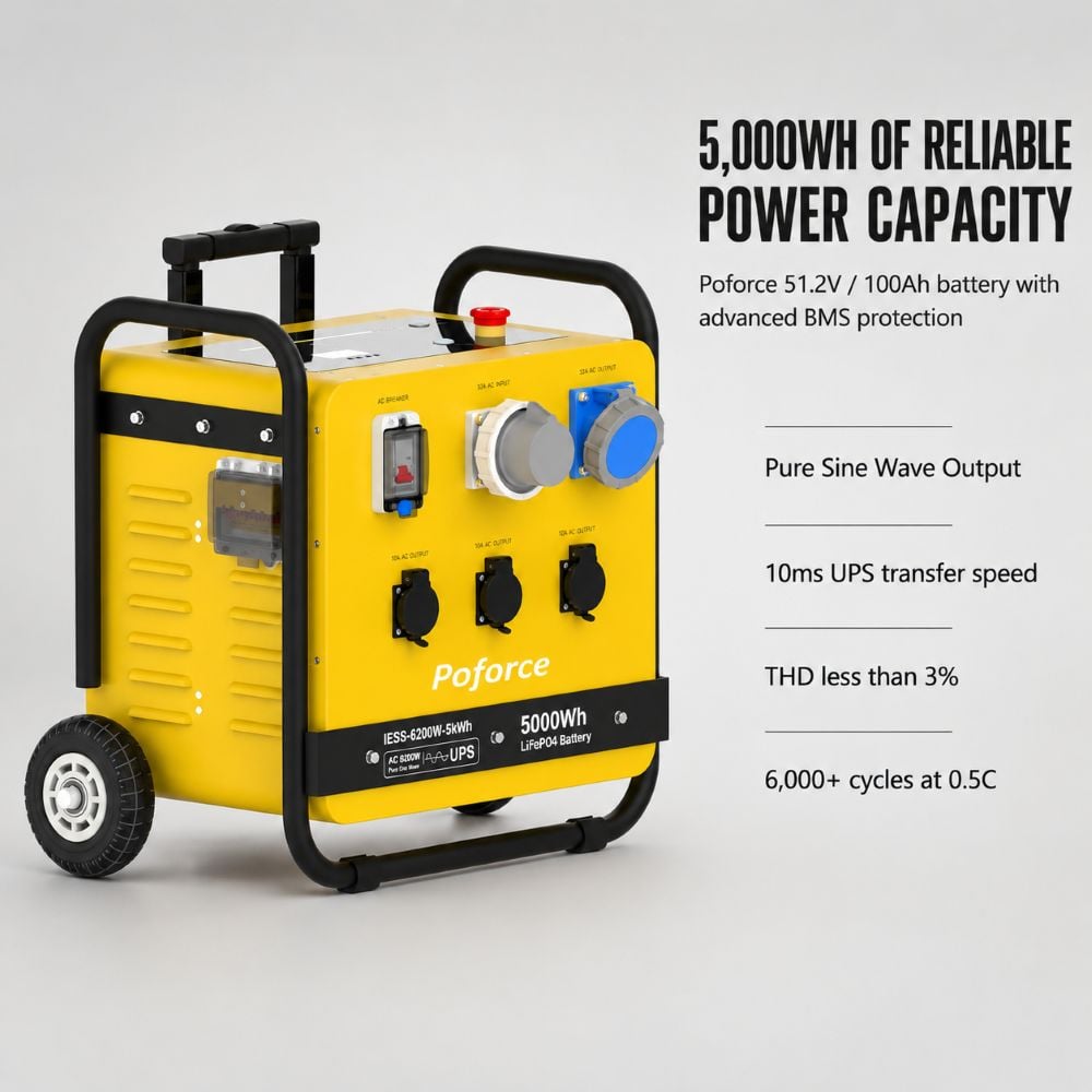 IESS 6200W / 5120Wh Solar Generator Power Your Whole Home