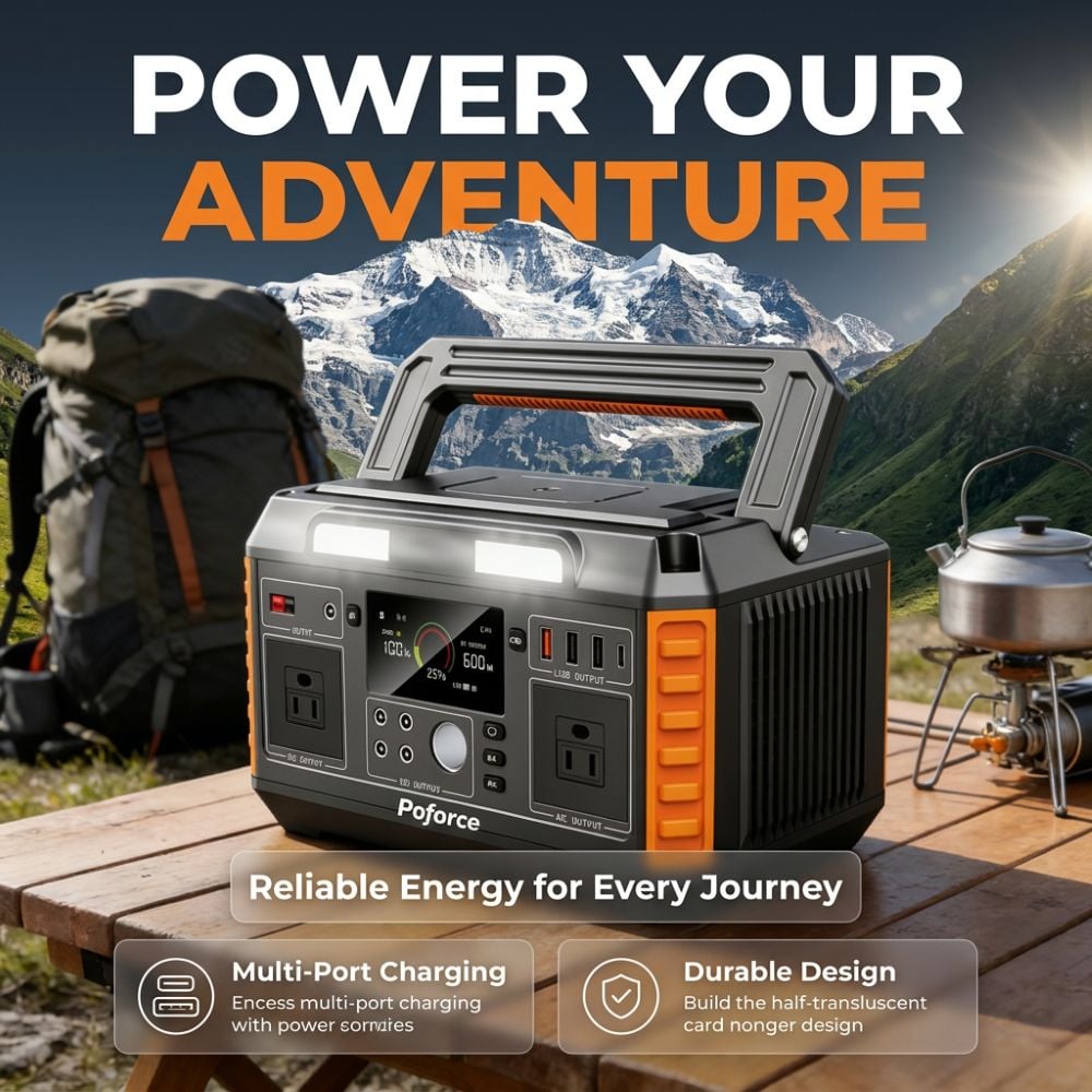 สถานีพลังงานพกพา 600W 520Wh - โซลูชันพลังงานรอบด้านสำหรับเหตุฉุกเฉินกลางแจ้งและสำรองไฟที่บ้าน