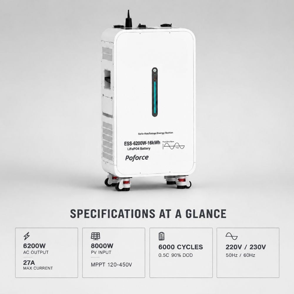 ESS-6200W-16kWh Home Solar Generator 