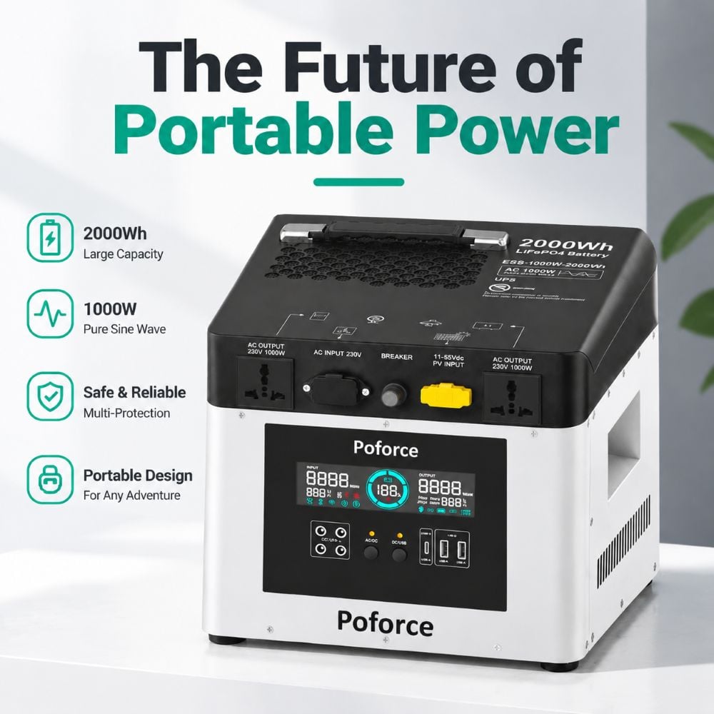 ESS-1000W-2000Wh-B Portable Power Station — Key Selling Points