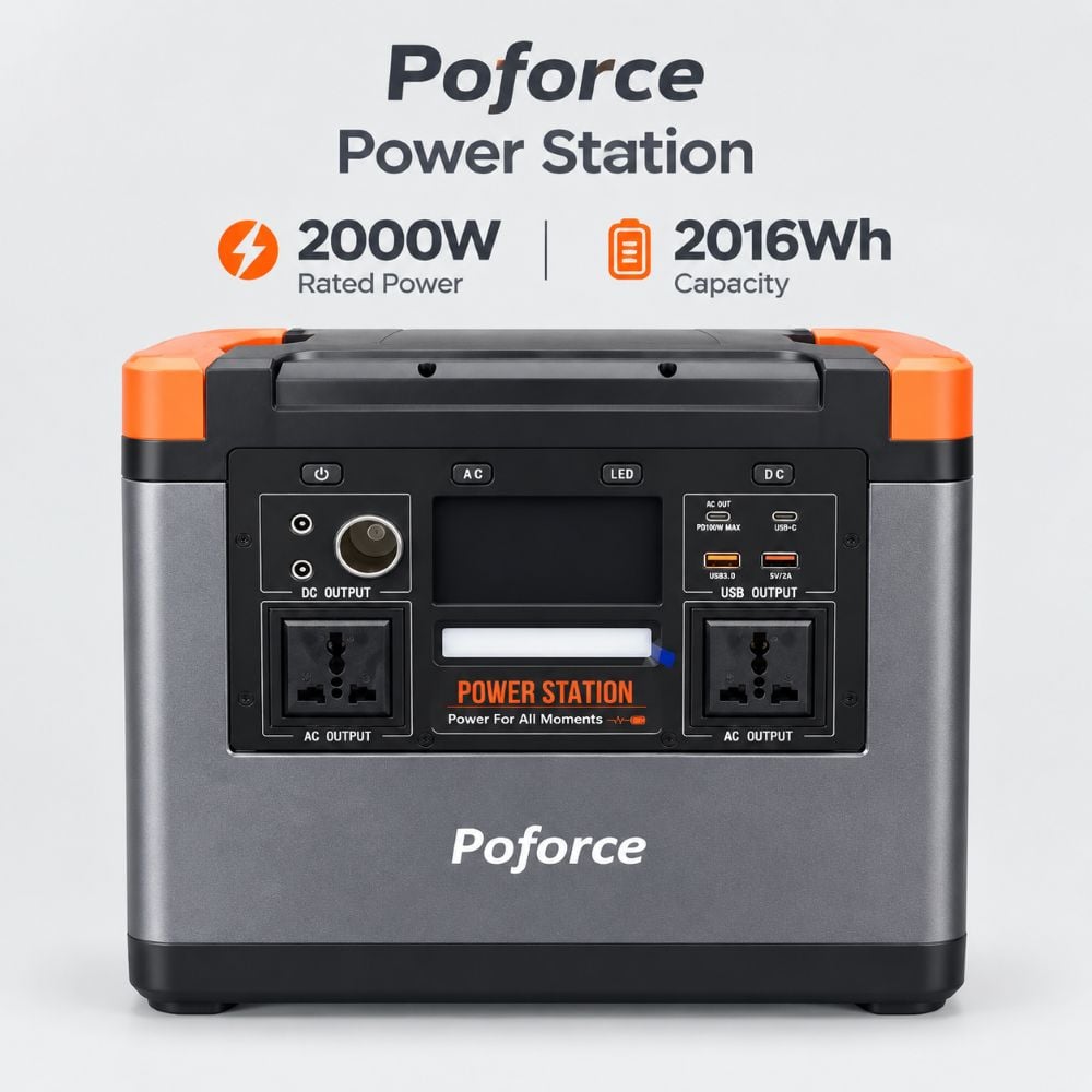 C20 Portable Power Station — 2000W / 2016Wh LiFePO4 Solar Generator