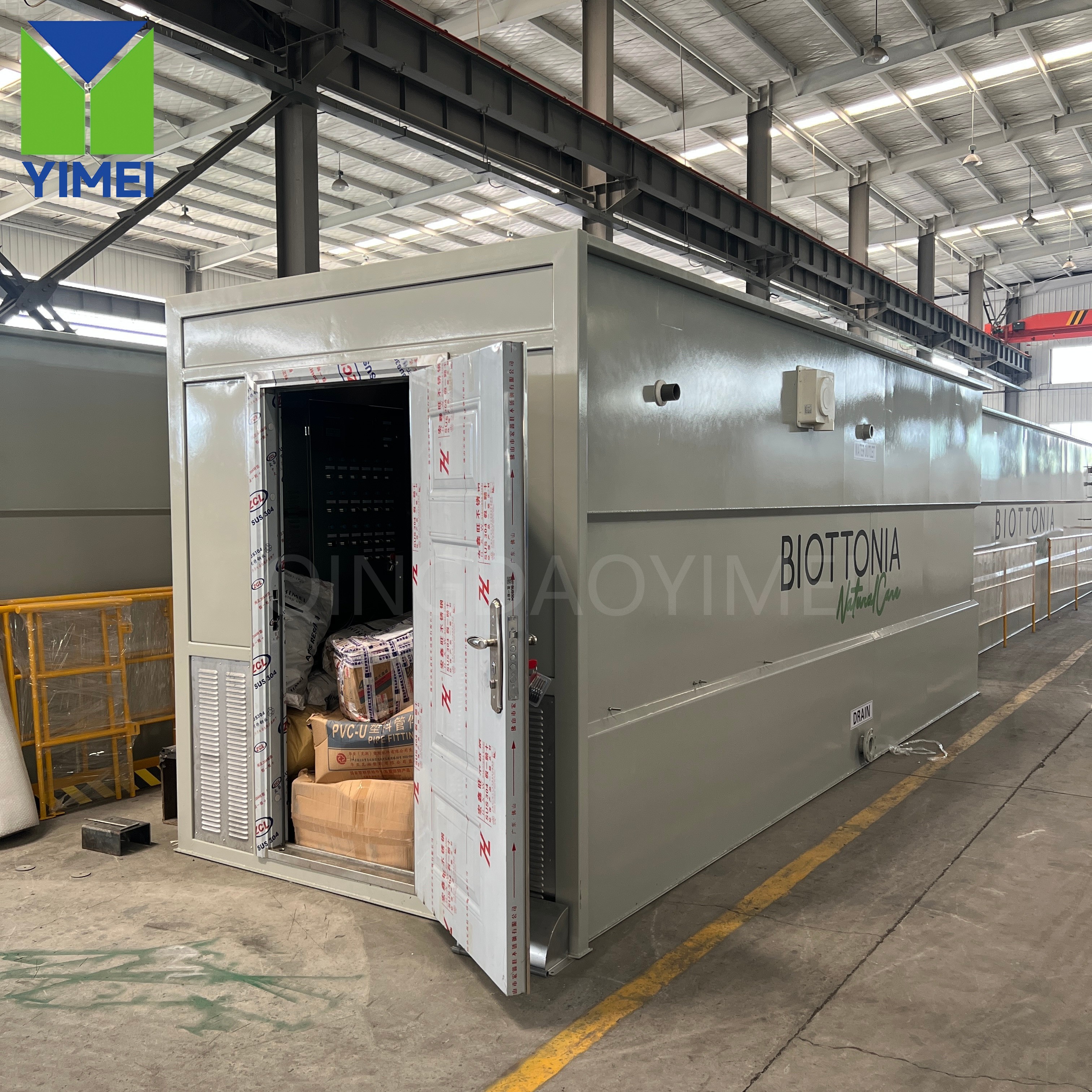 Full-process integration! 100 cubic meters per day containerized AO-MBR-MBBR sewage treatment equipment (including screw press dewatering + dosing) is sent to Spain