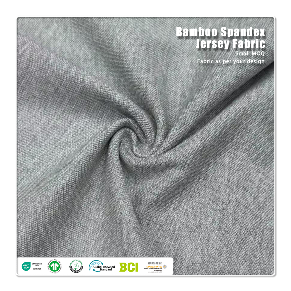 Environmentally friendly and highly anti-pilling 320gsm 62% Bamboo 24% Organic cotton 14% Spandex Pique fabric is suitable for business casual Polo shirts