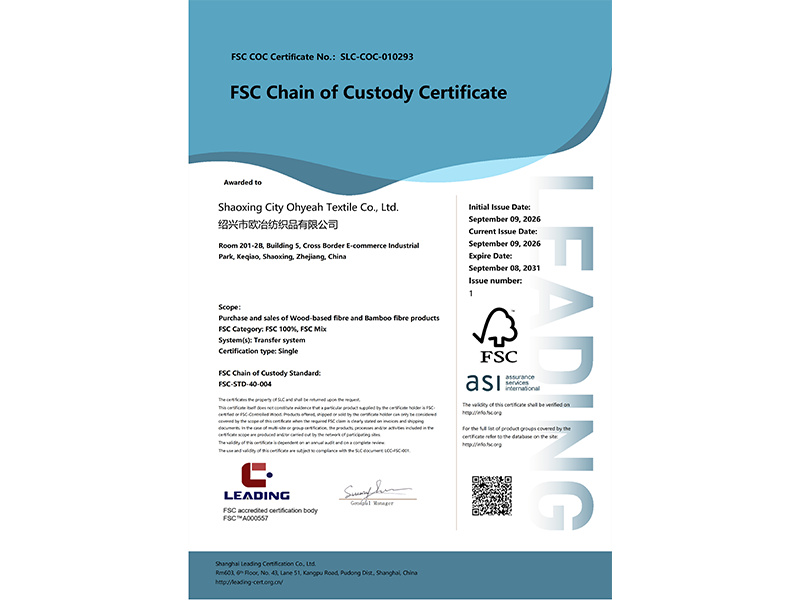 We are FSC Certified. Certificate Registration Code: GFA-COC-005672