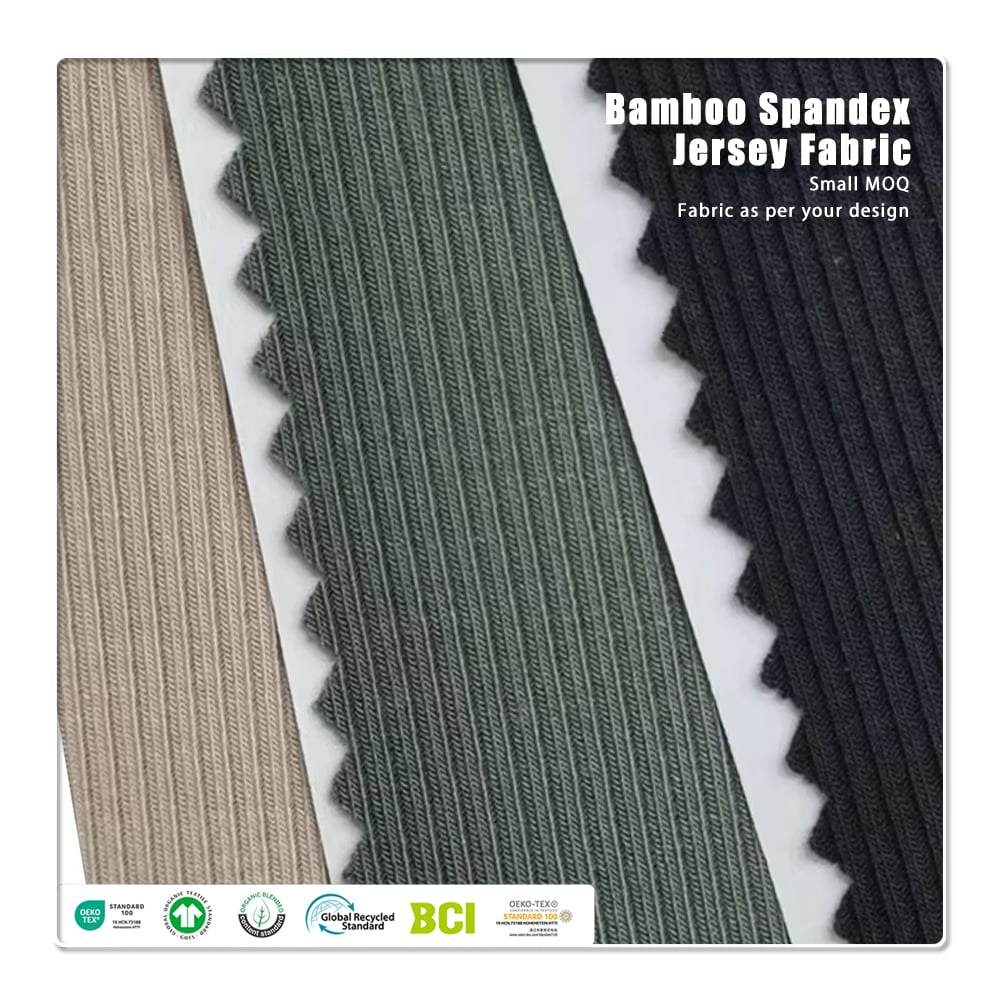 Jersey de coton biologique et de fibres de bambou, antibactérien et écologique, grammage épais 280 g/m², idéal pour vêtements de sport et vêtements pour bébés et enfants.