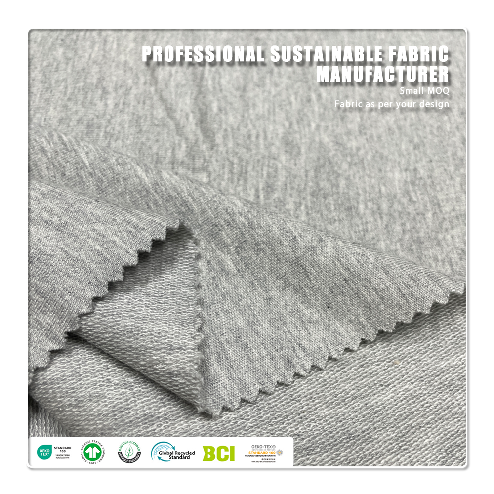 OEM&ODM 320GSM Bamboo/Organic Cotton/Spandex Blend French Terry Fabric Anti-Bacteria Moisture-Absorbent Eco-Friendly Features