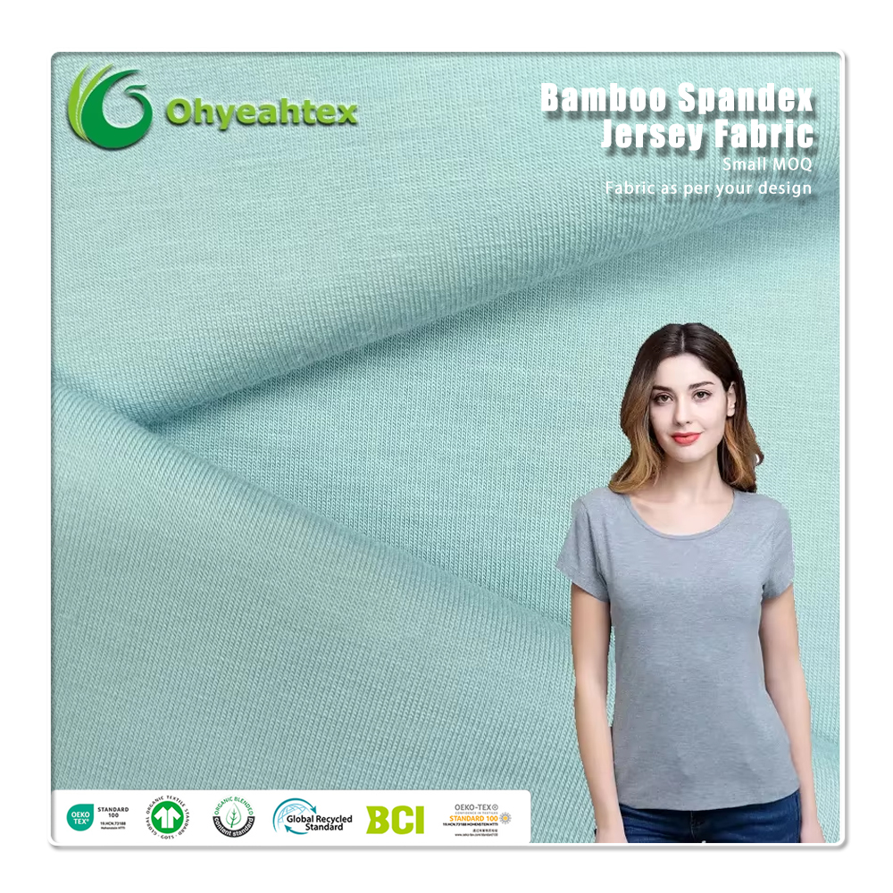 Bamboo Organic Hemp Spandex Ribbed – 67% Bamboo 28% Organic Hemp 5% Spandex, Anti-UV Anti-Mildew Anti-Odor Anti-Bacteria Wicking Stretch for Dresses & Apparel