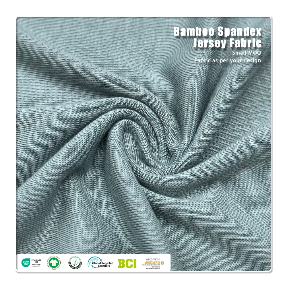Highly wear-resistant and deformation-resistant 280gsm 68%Bamboo 24%Nylon 8%Spandex jersey is suitable for winter base layer