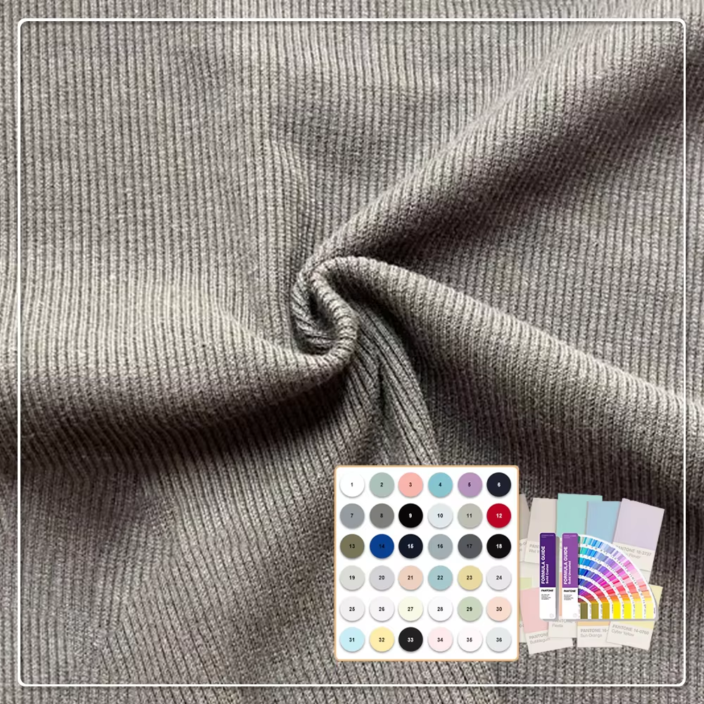 260GSM antibakteriell ekovänlig stretch 4*4 ribbstickad väv 68 % bambu 27 % bomull 5 % spandex för t-tröjor