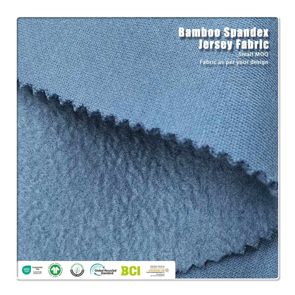 Certified Garment Fabric – OEKO-TEX & GOTS, 61% Bamboo 27% Organic Cotton 12% Spandex, 340gsm Eco-Friendly Stretch Heavyweight
