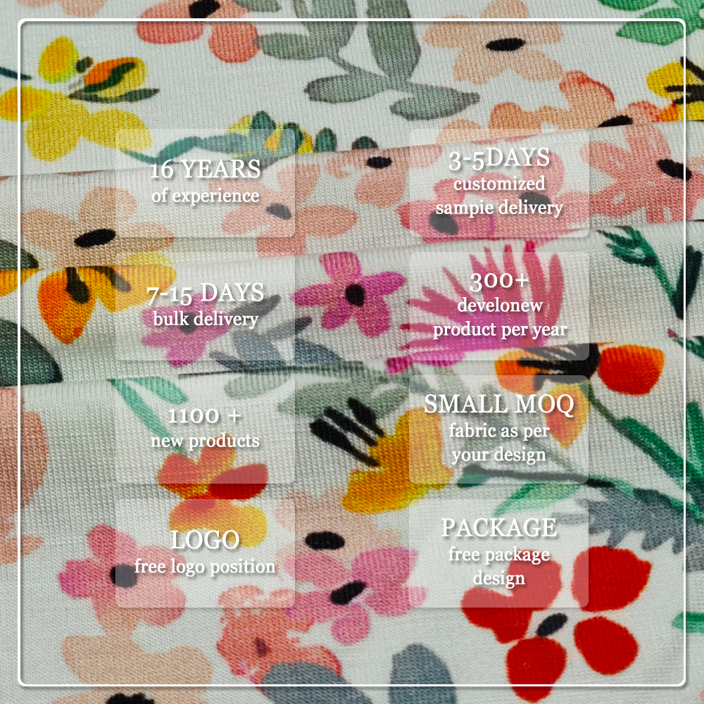 Kain Jersey Spandex Bambu Cetakan Air Warna Bunga (95% Bambu / 5% Spandex, 220gsm, 170cm) – Corak Bunga Liar Pastel Lembut untuk Blaus & Gaun