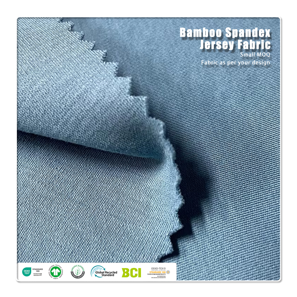 Eco-Friendly Oeko-tex Certified Knitted 220gsm 67% Bamboo 28% Organic Cotton 5% Spandex Jersey Fabric for Girls Clothing